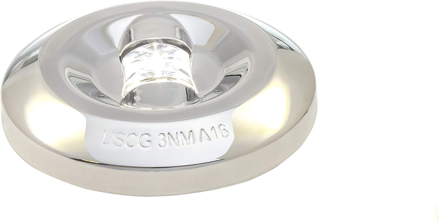 attwood 6556-7 Universal Watertight Marine Boat LED Round 3 Nautical Mile Transom Light
