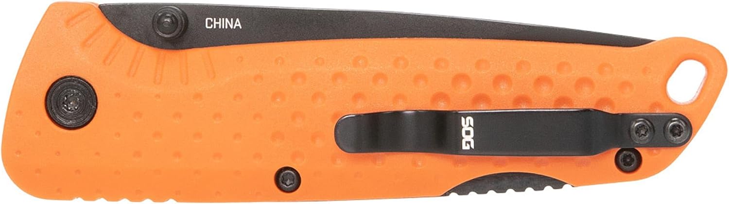 SOG Adventurer LB 3" Lightweight Portable Outdoor Folding Knife | CRYO 5CR15MOV Steel | GRN Handle - ORANGE/BLACK