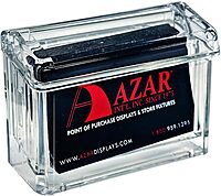 Azar Displays Single-Pocket Wall Files, Adhesive Tape Mount, 7inH x 14-3/4inW x 3inD, Clear, Pack Of 4 Files