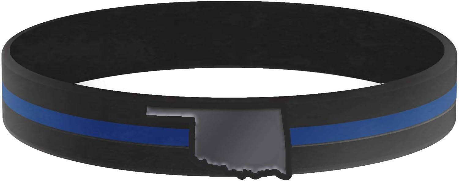 Thin Blue Line USA State Silicone Bracelet