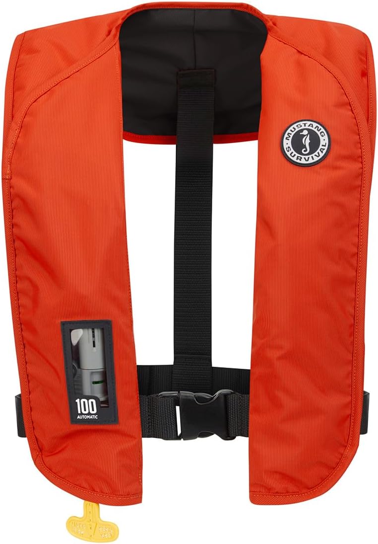 Mustang MIT 100 Inflatable Automatic PFD w/Reflective Tape - Orange