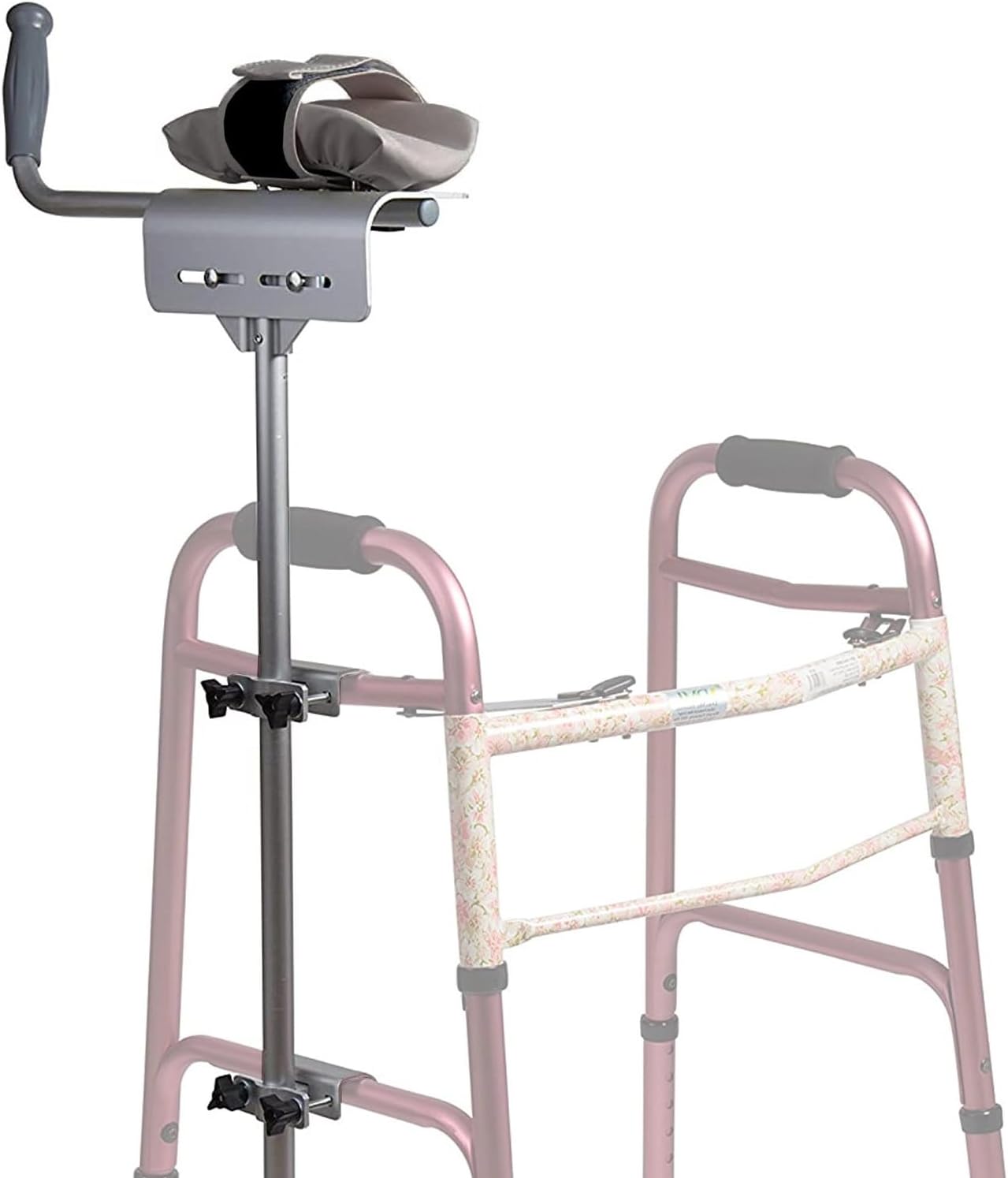 MABIS Walker Platform Attachment With Adjustable Padded Cuff, No Tools Needed, Attaches to Most Walkers