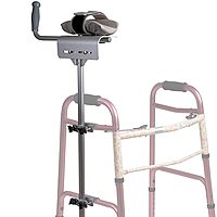 MABIS Walker Platform Attachment With Adjustable Padded Cuff, No Tools Needed, Attaches to Most Walkers, FSA and HSA Eligible, Made of Lightweight Aluminum, Silver
