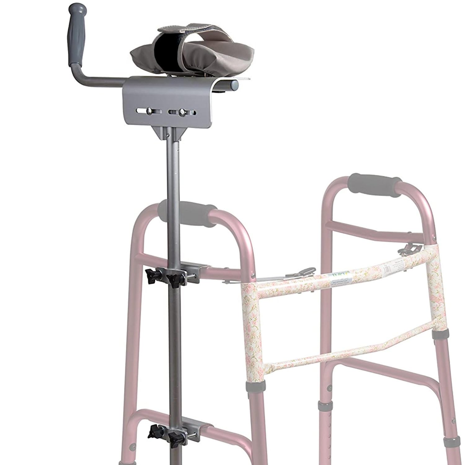 MABIS Walker Platform Attachment With Adjustable Padded Cuff, No Tools Needed, Attaches to Most Walkers