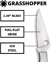 SPYDERCO GrassHopper Non-Locking Folding Knife PlainEdge