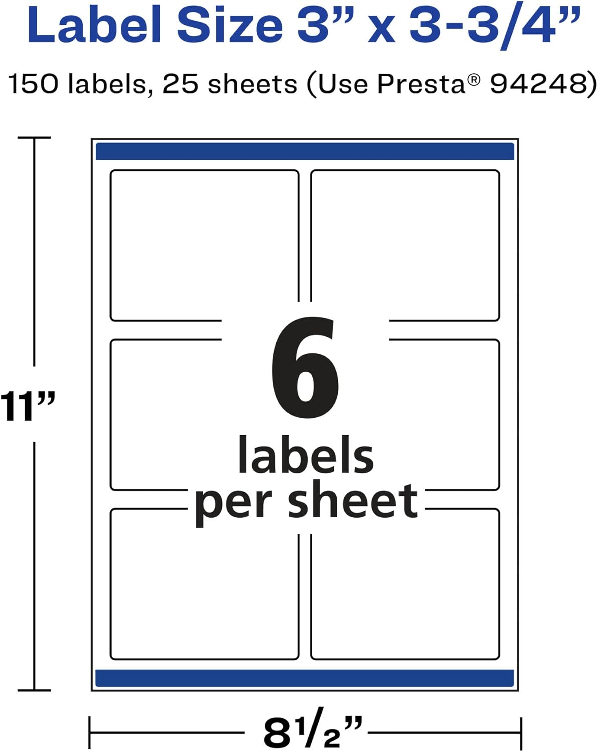Avery Durable Waterproof Rectangle Labels, Sure Feed Technology, 3" x 3.75"