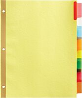 Office Depot Brand Insertable Dividers with Big Tabs, Buff, Assorted Colors, 8-Tab, Pack of 4 Sets