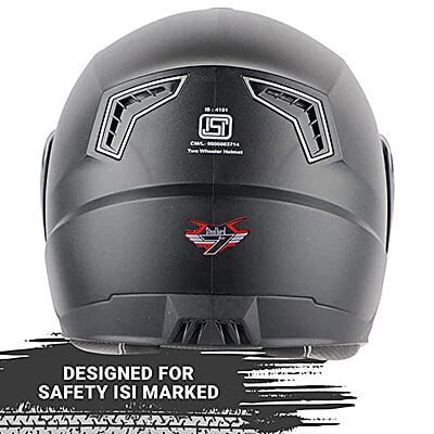 STEELBIRD SBA-7 ISS DASHING BLACK C/V WITH INNER SMOKE SUNSHIELD (L)