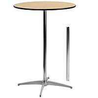 Flash Furniture Lars Round Wood Cocktail Table with 30" and 42" Columns