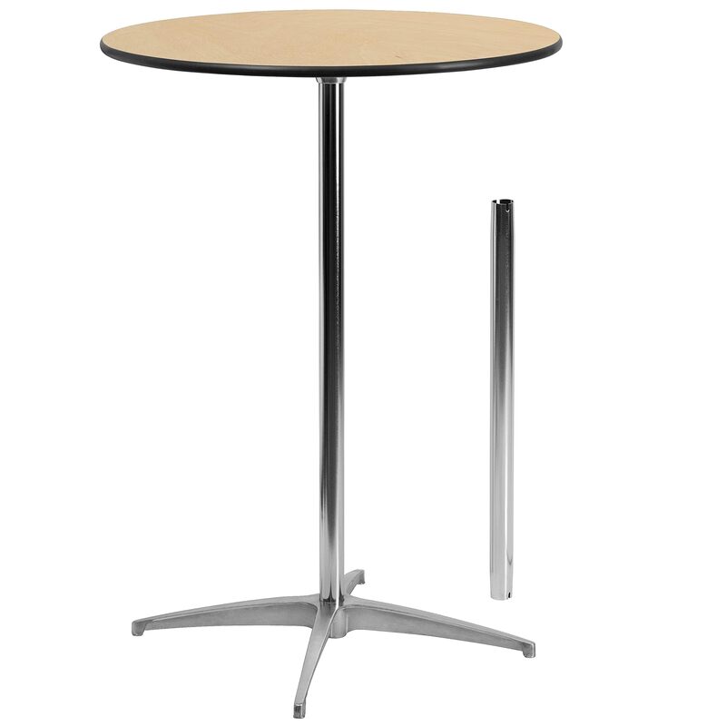 Flash Furniture Lars Round Wood Cocktail Table with 30" and 42" Columns