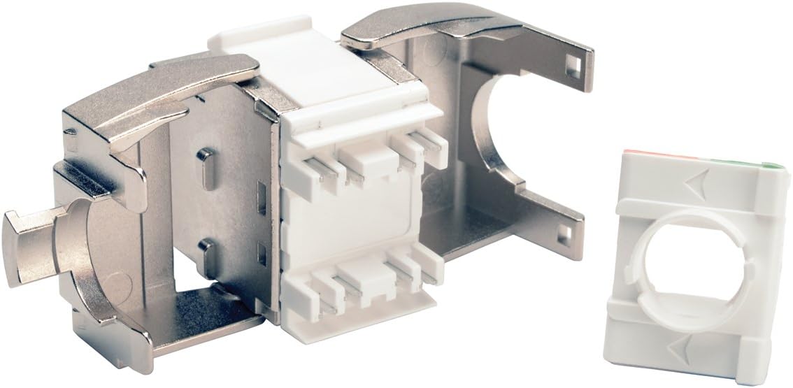 TRIPP LITE Cat6a Toolless Shielded Keystone Jack Wall Plates Patch Panels (N238-001-SH-TFA)