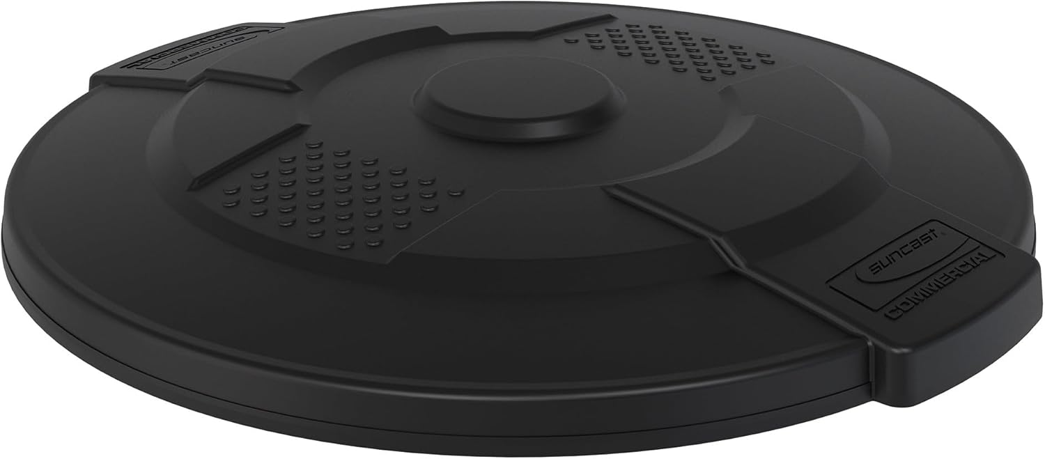 Suncast Commercial Utility Trash Can Lid, 44 Gallon, Black