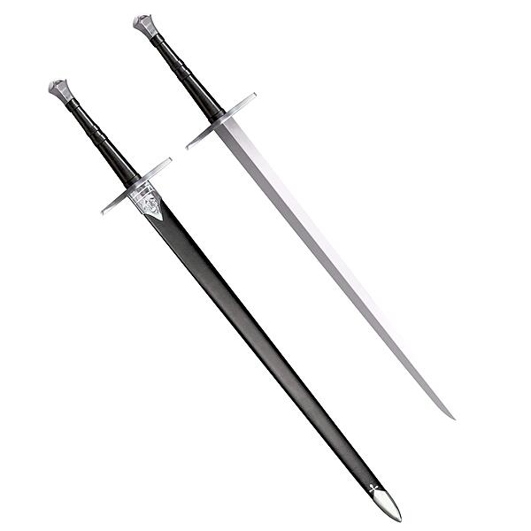 Cold Steel Hand-and-a-Half Sword with Leather/Wood Scabbard