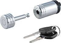 CURT 23520 Chrome Trailer Tongue Coupler Lock, 1/4-Inch Pin Diameter, Up to 7/8-Inch Span
