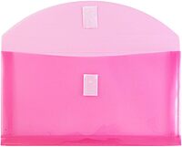 JAM PAPER Plastic Booklet Envelopes with Hook & Loop Closure - Pack of 12