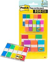 Post-it Flags Combo Pack, 4 On-The-Go Dispensers/Pack, 120 .94 in Wide and 200 .47 in Wide Flags