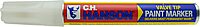 C.H. Hanson 10298 Sure Point Permanent Paint Marker, White, 1/2" x 6"