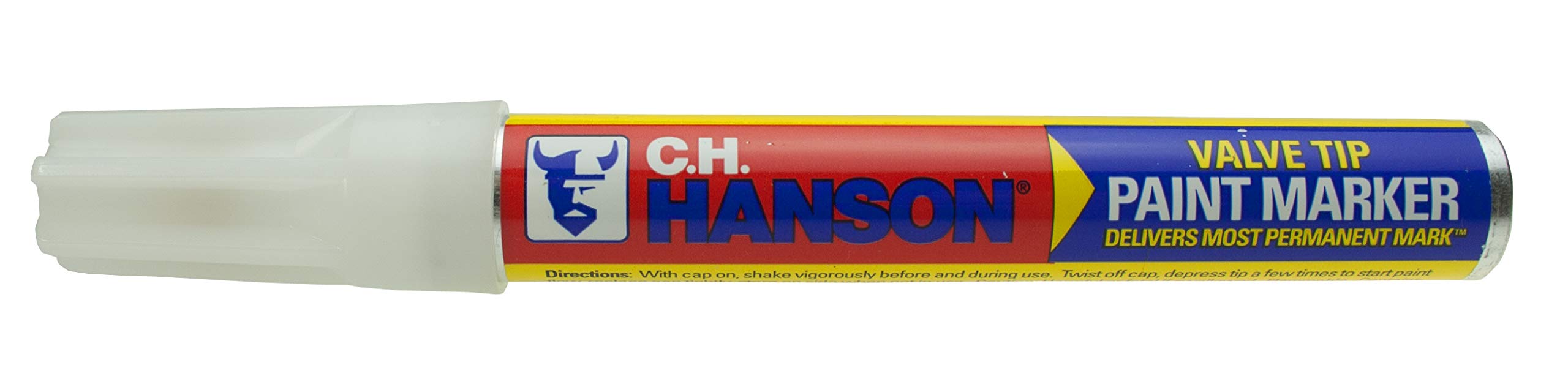 C.H. Hanson 10298 Sure Point Permanent Paint Marker, White, 1/2" x 6"
