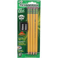 Ticonderoga Beginner Pencils, Presharpened, #2 Lead, Medium Soft, Pack of 4