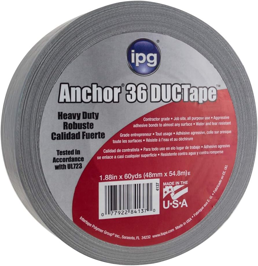 IPG Heavy Duty AC36 DUCTape 1.88" x 60 yd, Silver (Single Roll)