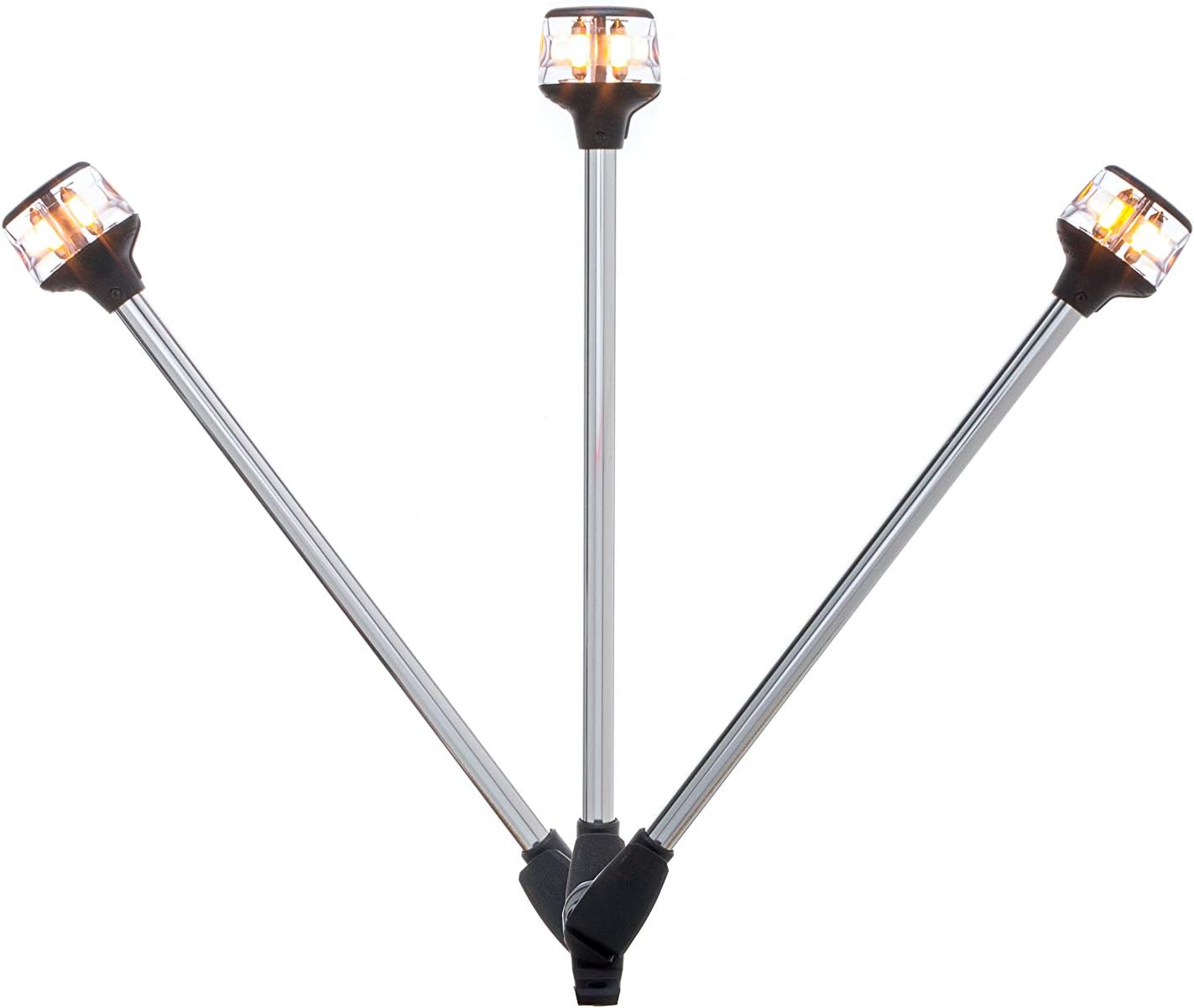 Attwood 7202-P-7 Lightarmor Folding 20-Inch Incandescent 3 Nautical Mile Masthead/Anchor Light, Silver, One Size