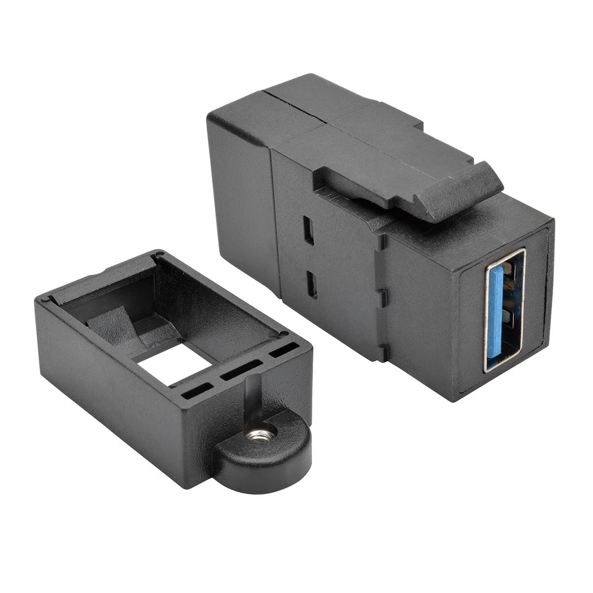 Tripp Lite USB 3.0 Keystone Panel Mount Coupler (F/F), All-in-One, Black (U325-000-KP-BK) USB 3.0 Coupler