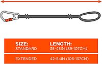 Ergodyne Squids 3100 Tool Lanyard with Single Carabiner and Adjustable Loop End, Standard Length Black
