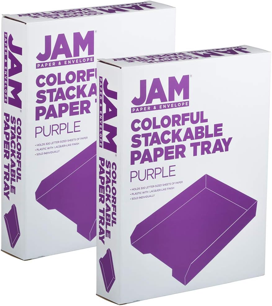 JAM PAPER Stackable Paper Tray - Desktop Document & File Organizer