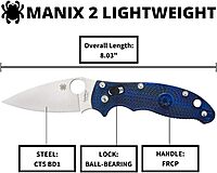 Spyderco Manix 2 Folding Knife with Ball Bearing Lock - PlainEdge