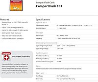 Transcend 133x CompactFlash Memory Card (CF133)