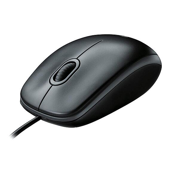 Logitech B100 Wired Mouse for Computer and Laptop, USB Corded Mouse, Right or Left Hand Use - Black