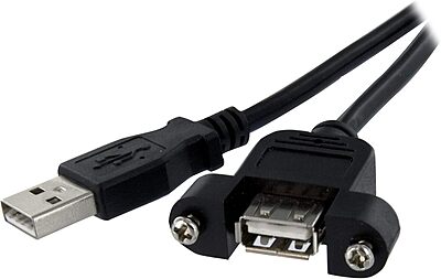 StarTech.com Panel Mount USB-A Extension Cable A to A (Male to Female)