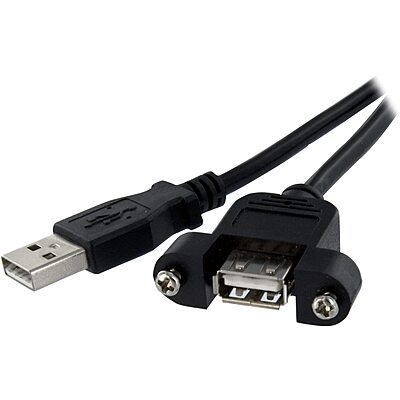 StarTech.com Panel Mount USB-A Extension Cable A to A (Male to Female)