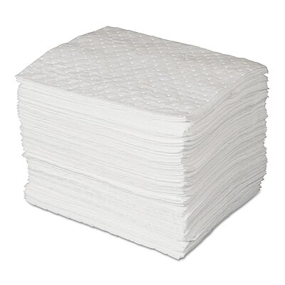 Brady USA SPC300 Brady 15 X 19 SPC White 1-Ply Meltblown Polypropylene Dimpled Perforated Medium Weight Sorbent Pad, Plastic, 1" x 19" x 15"