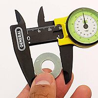 General Tools 142 Plastic Dial Caliper, 0-6" Range, .01" & 1/64" Standard