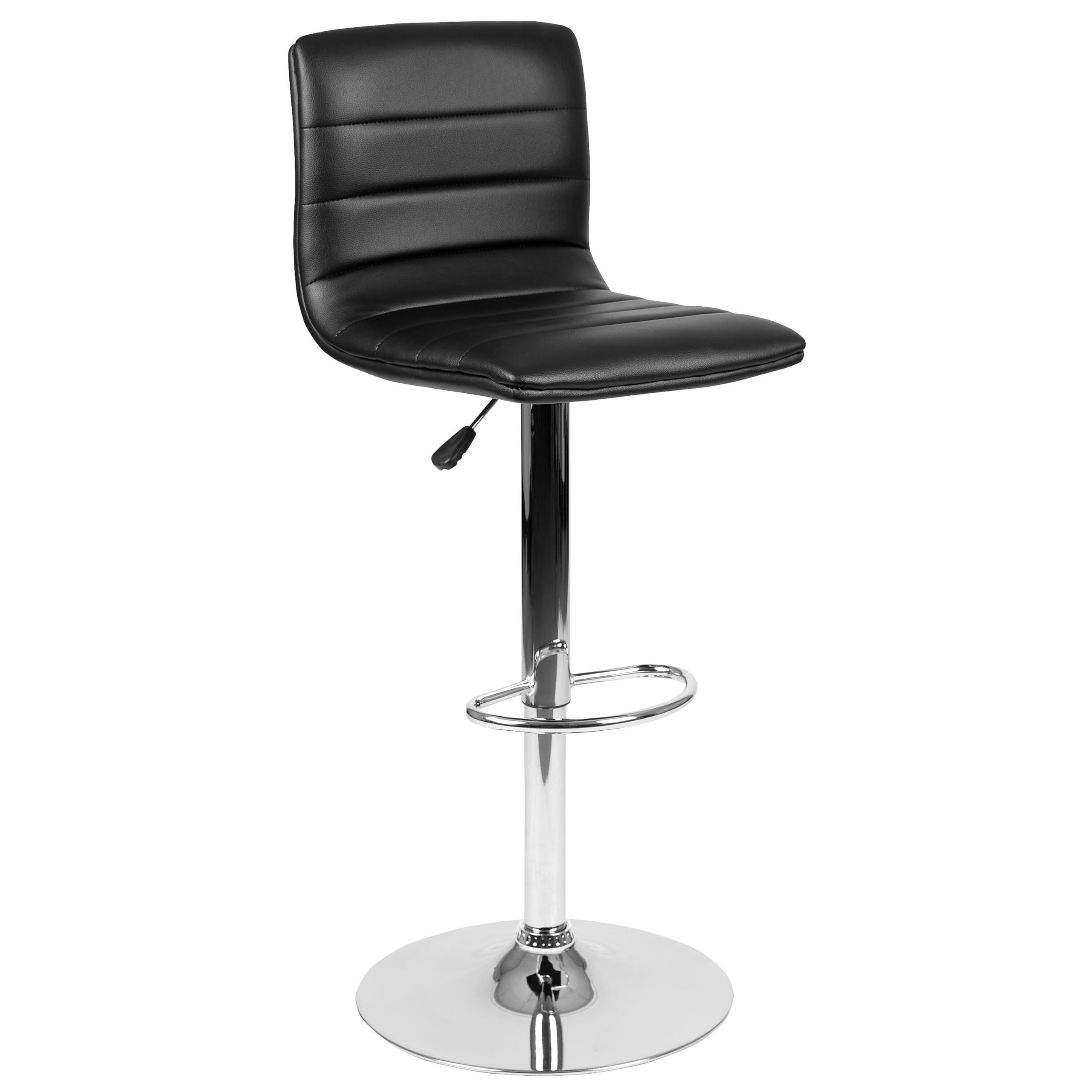 FLASH FURNITURE Vincent Adjustable Mid-Back Barstool with Vinyl Upholstery and Chrome Base