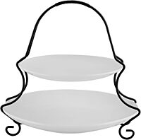 Gibson Elite Gracious Dining 2-Tier Serving Set, White