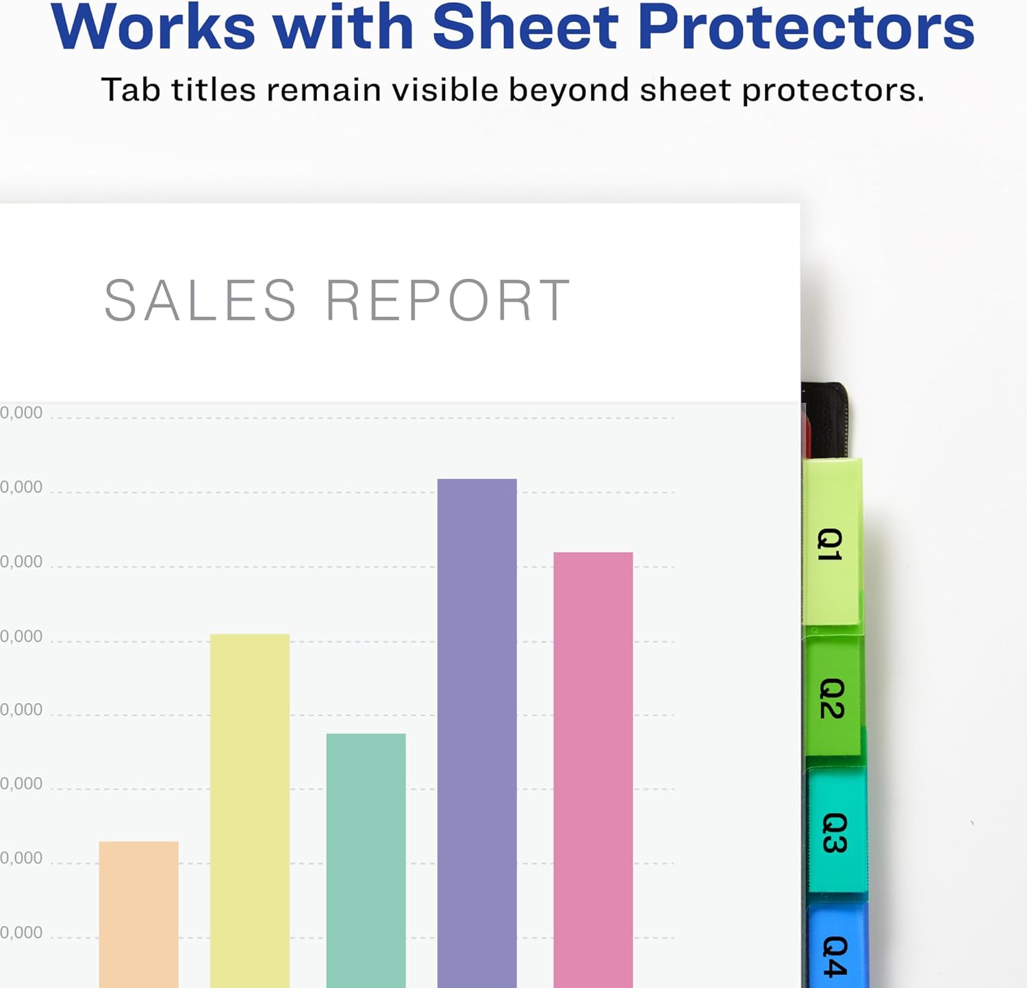 AVERY Dividers for 3-Ring Binders, Big Tab Insertable Two-Pocket Plastic Dividers, Multicolor