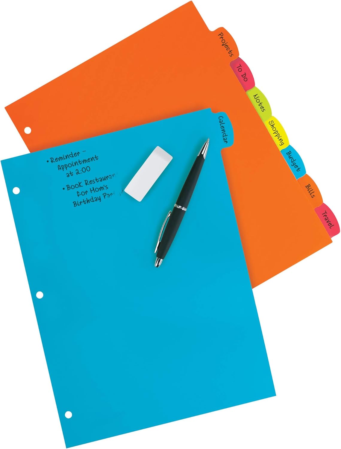 Avery Big Tab Write & Erase Durable Plastic Dividers for 3 Ring Binders, 8-Tab Set, Bright Multicolor