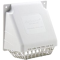 Deflecto Replacement Wide-Mouth Vent Hood With Detachable Bird Guard, White, VENHR4W