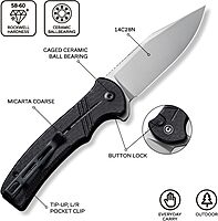 CIVIVI Cogent Button Lock Flipper Pocket Knife