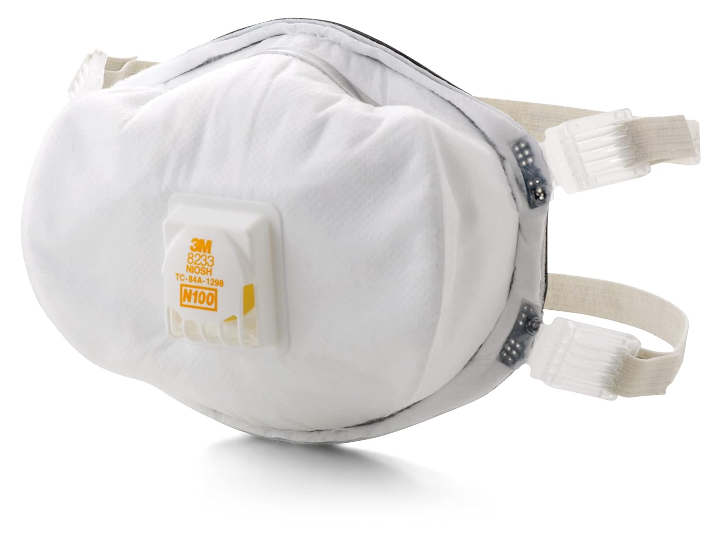 3M Personal Protective Equipment Particulate Disposable Respirator 8233, NIOSH APPROVED, Exhalation Valve, N100