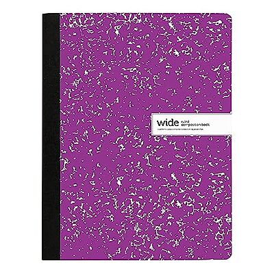 Office Depot® Brand Composition Notebook, 9-3/4" x 7-1/2", Wide Ruled, 100 Sheets, Purple/White
