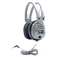 HamiltonBuhl SC-7V SchoolMate Deluxe Stereo Headphone with 3.5 mm Plug and Volume Control, Leatherette Cushions, Replaceable, Heavy-duty, Write-on, Reclosable Bag, Volume Control On Ear Cup Single