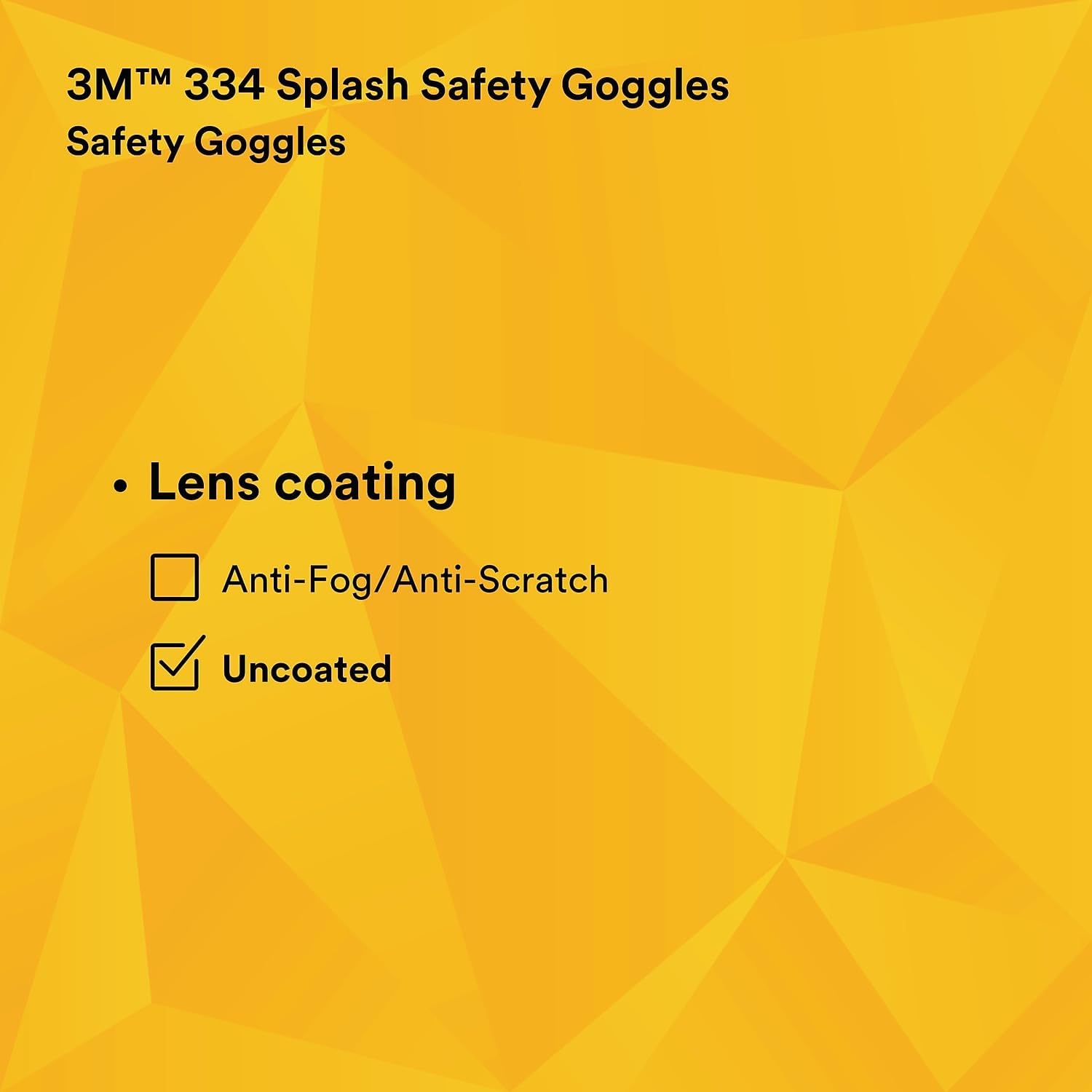 3M Safety Splash Goggle 334 40660-00000-10 Clear Lens 10 ea/case