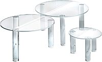 Azar Displays 3-Piece Acrylic Round Riser Set, 4inH, 6inH, 8inH, Clear