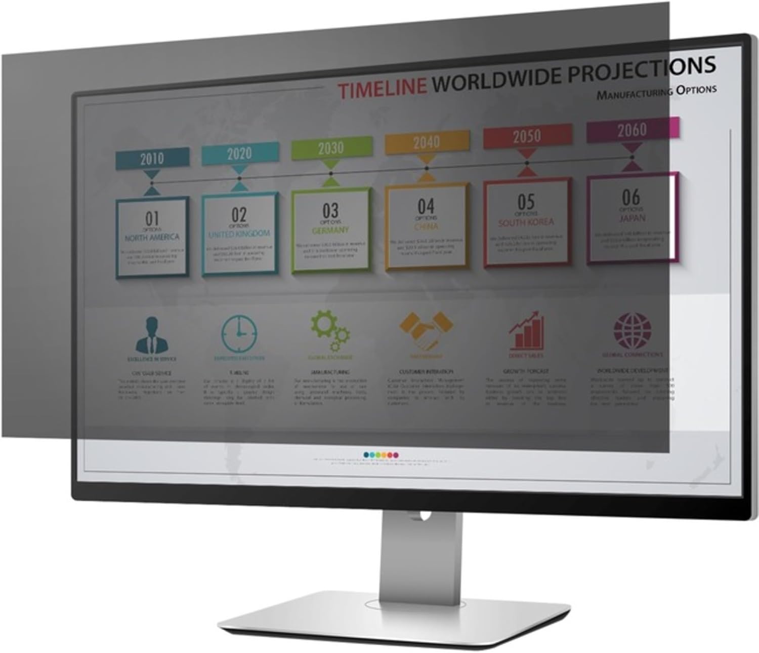 Rocstor PrivacyView PrivacyView™ Privacy Filter for 24" Widescreen (16:10) Monitor- Unframed - Black