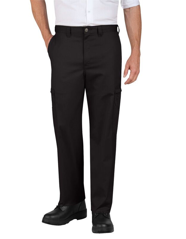 Dickies Men's Industrial Relaxed Fit Cotton Cargo Pants, Black, 32 UL