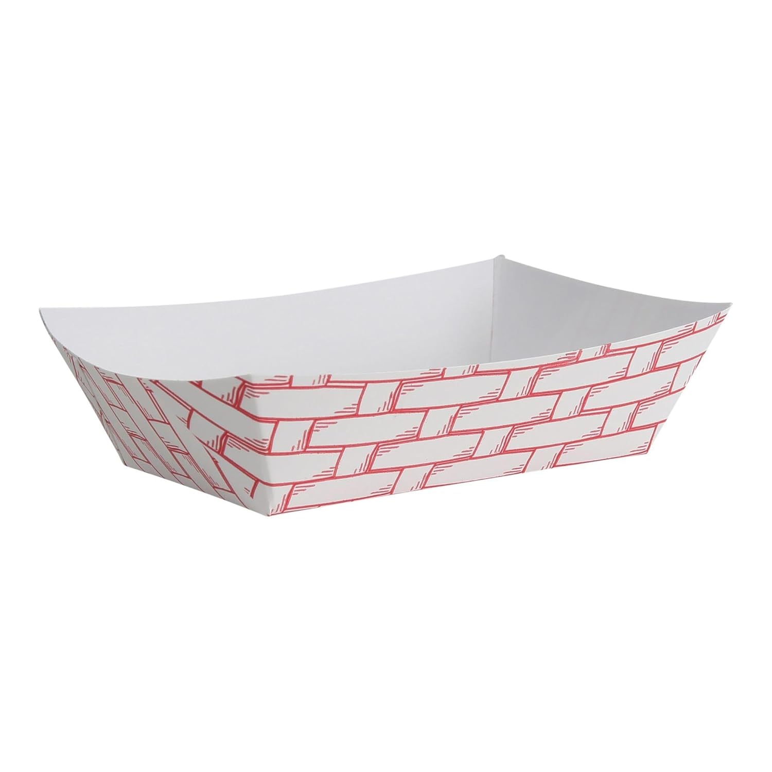 Boardwalk 30LAG200 Paper Food Baskets, 2lb Capacity, Red/White (Case of 1000)