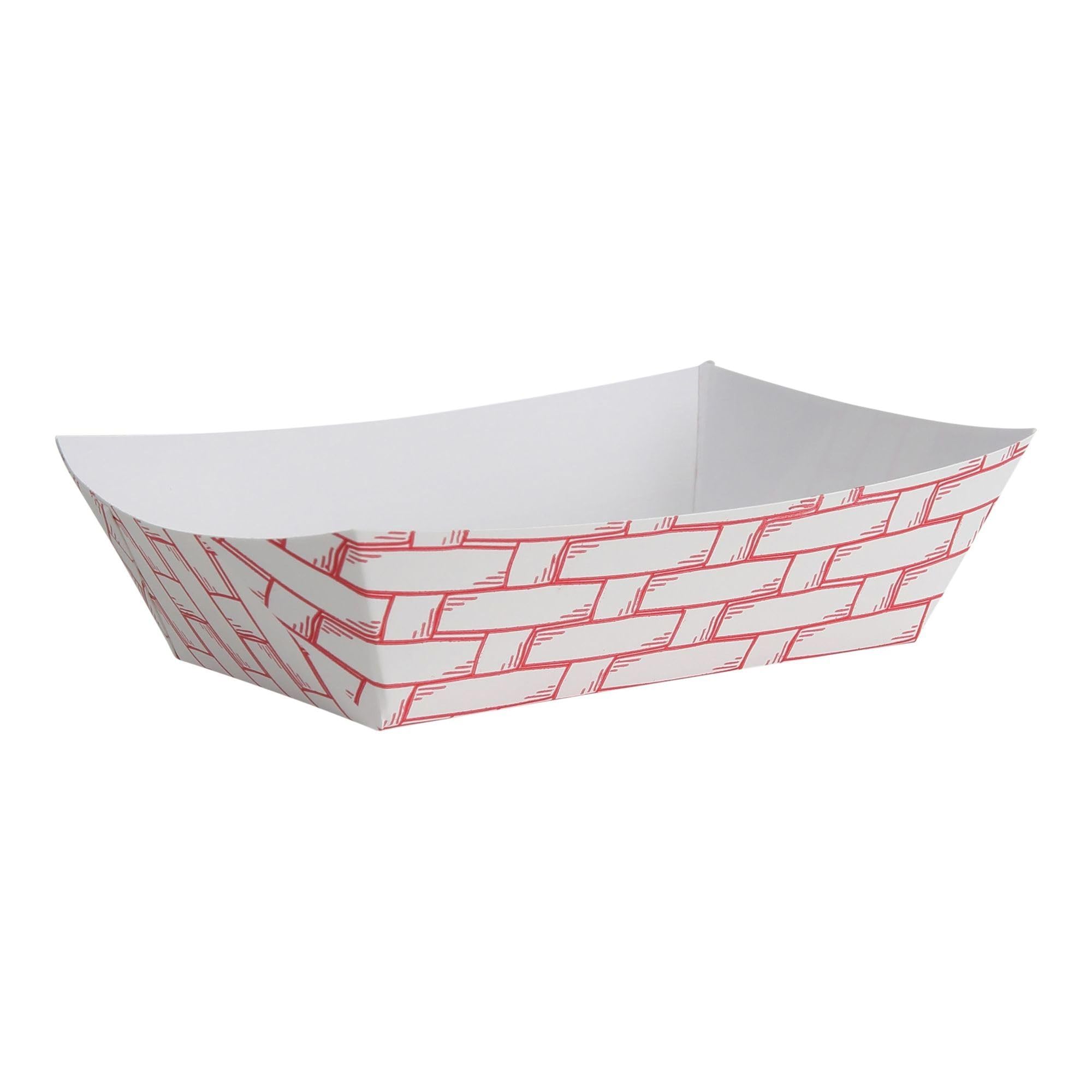 Boardwalk 30LAG200 Paper Food Baskets, 2lb Capacity, Red/White (Case of 1000)